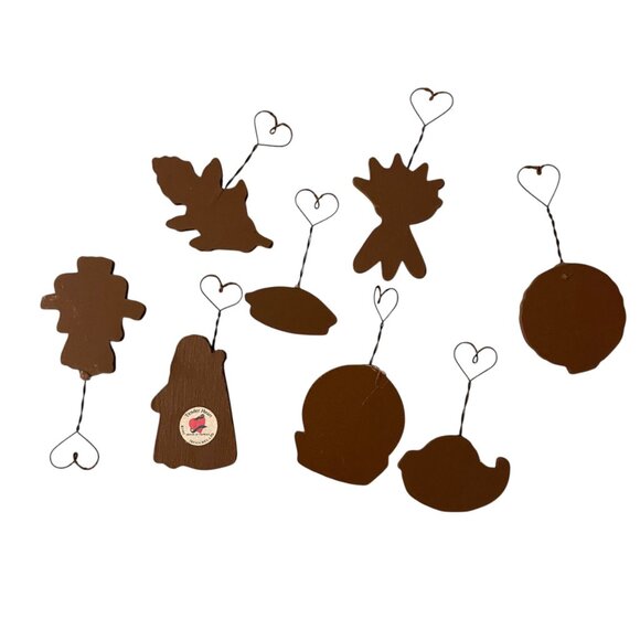 Vintage Tender Heart Treasures 1992 Thanksgiving Wooden Place Card Holders Set - Picture 3 of 5